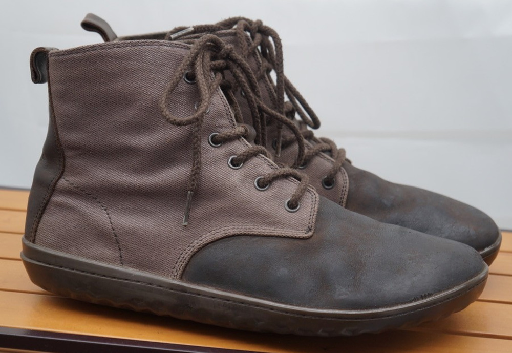 Vivobarefoot Scott Men's EU 44/US 11/UK 10 Brown Canvas & Leather Lace Boot